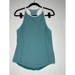 Lululemon Time to Sweat Tank Heathered Spirit Green and White Size 4 Athletic